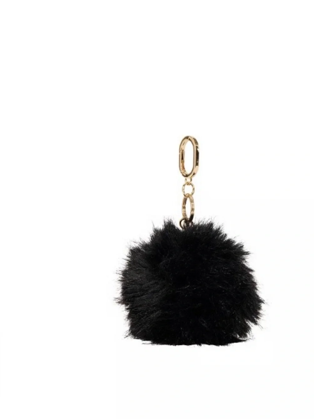 Victoria’s Secret Black faux fur pom pom keychain New with tag